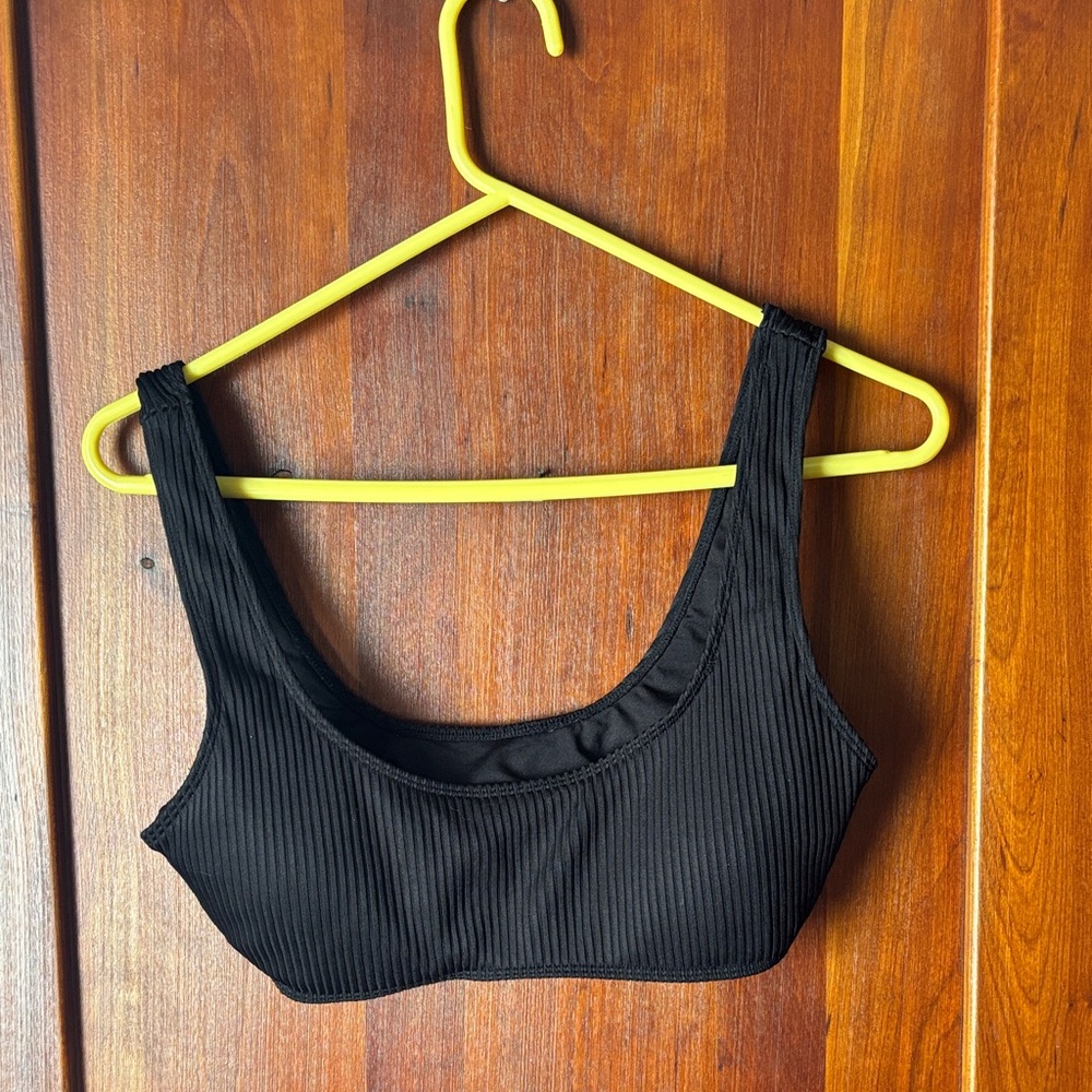 Forever 21 Black Ribbed Bikini Top